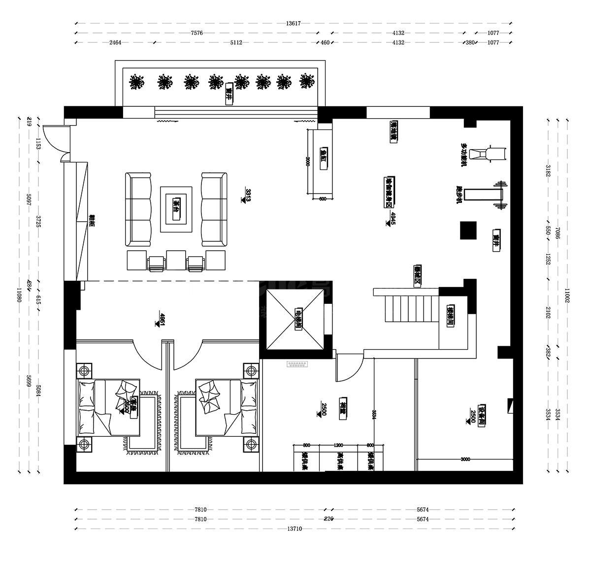 负一楼平面布置图-Model-副本